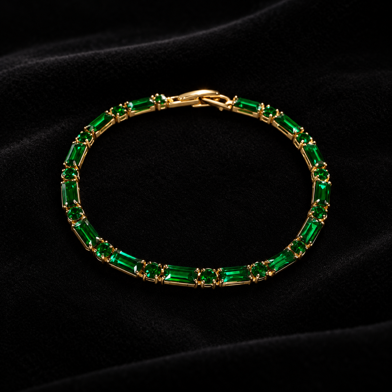Emerald & Gold Stone Bracelet